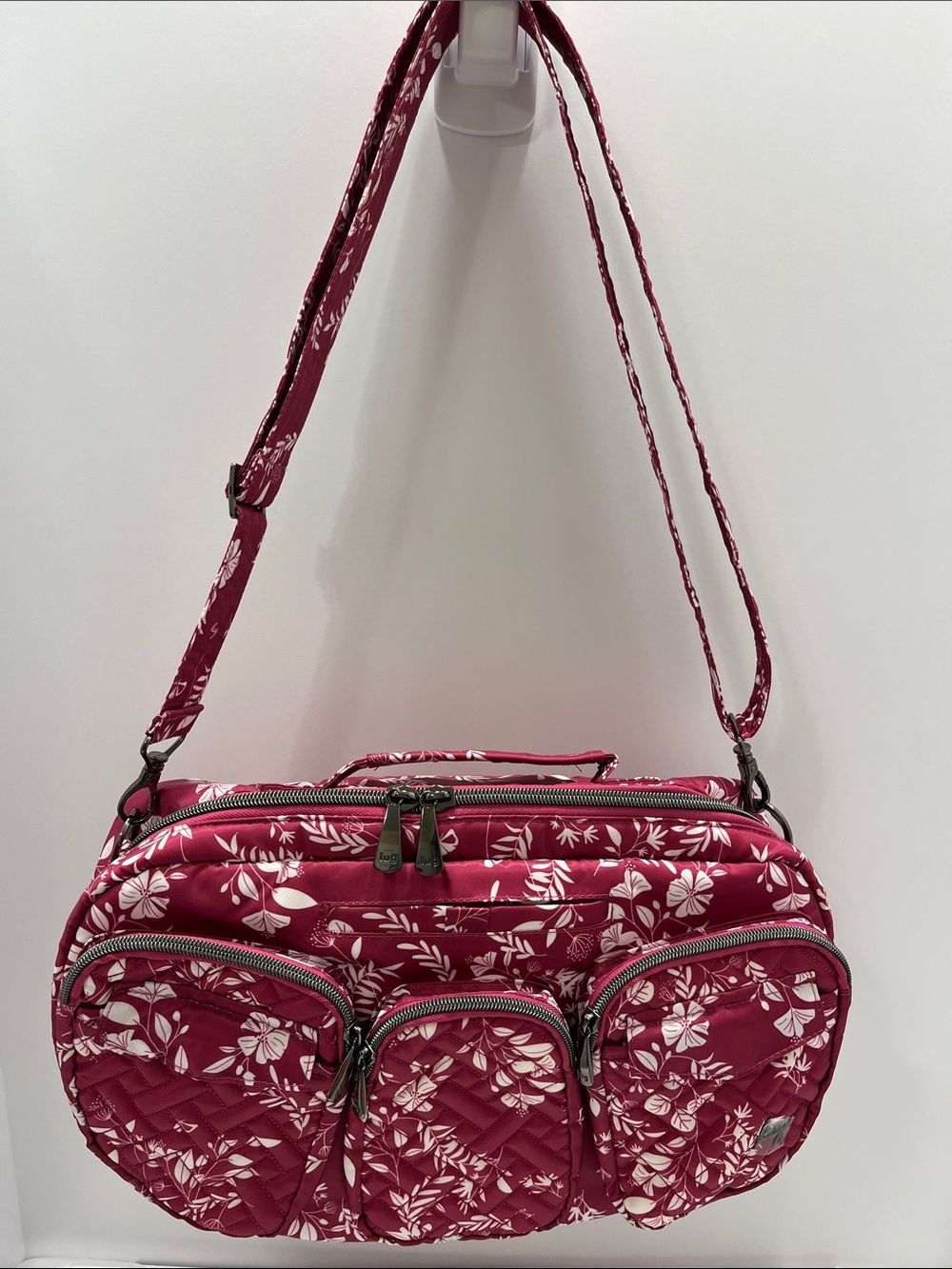 LUG - NWOT - Railcar Crossbody Bag in Flourish Berry